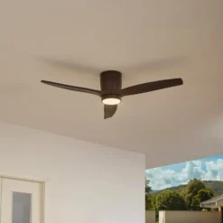 Lucande LED-Deckenventilator Sorin, schwarz, DC, leise, IP44
