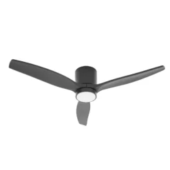 Lucande LED-Deckenventilator Sorin, schwarz, DC, leise, IP44