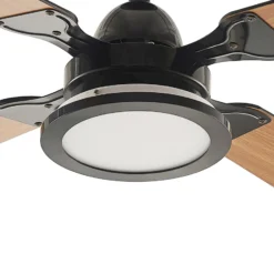 Lucande LED-Deckenventilator Tedric, schwarz, leise, 133 cm