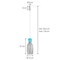 Lucande LED-Hängelampe Fay, hellgrau/hellblau, Glas, Ø 15 cm