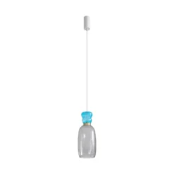 Lucande LED-Hängelampe Fay, hellgrau/hellblau, Glas, Ø 15 cm