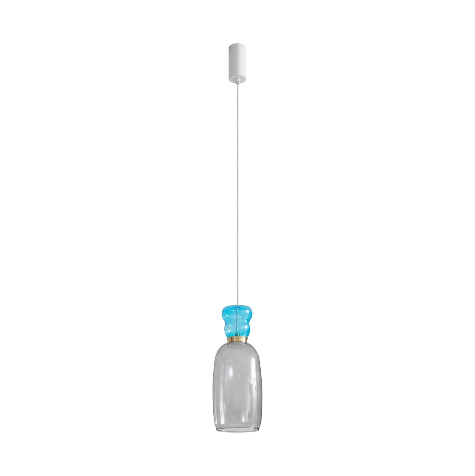 Lucande LED-Hängelampe Fay, hellgrau/hellblau, Glas, Ø 15 cm