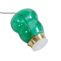Lucande LED-Hängelampe Fay, orange/dunkelgrün, Glas, Ø 15 cm