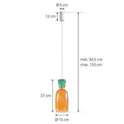 Lucande LED-Hängelampe Fay, orange/dunkelgrün, Glas, Ø 15 cm