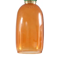 Lucande LED-Hängelampe Fay, orange/dunkelgrün, Glas, Ø 15 cm
