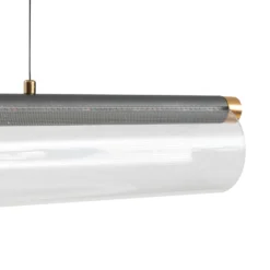 Lucande LED-Hängeleuchte Alania, transparent, Metall, 86,5cm