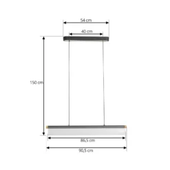 Lucande LED-Hängeleuchte Alania, transparent, Metall, 86,5cm