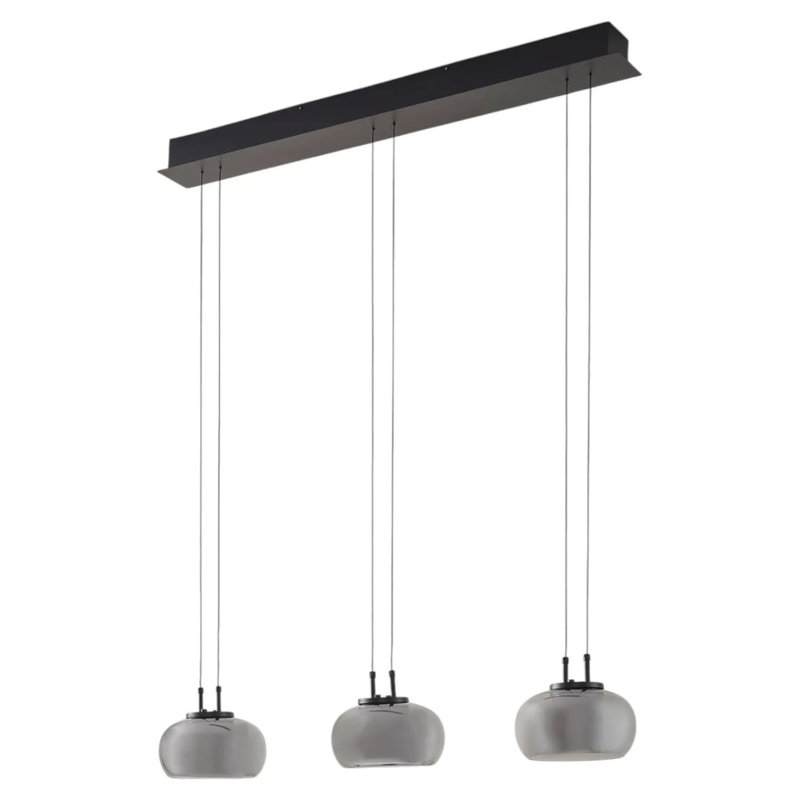 Lucande LED-Hängeleuchte Dain, 3-flammig, rauchgrau, Glas