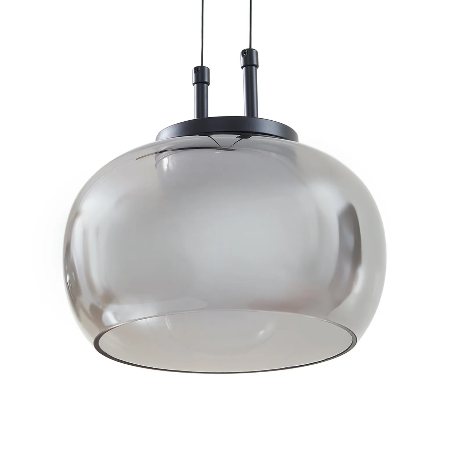 Lucande LED-Hängeleuchte Dain, 3-flammig, rauchgrau, Glas