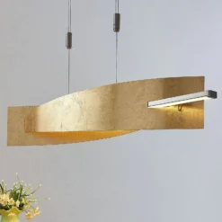 Lucande LED-Hängeleuchte Marija, 101 cm, goldfarben, dimmbar