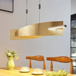 Lucande LED-Hängeleuchte Marija, 101 cm, goldfarben, dimmbar