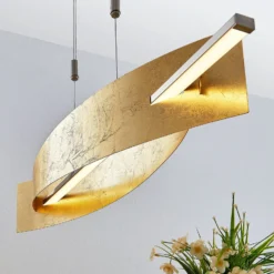Lucande LED-Hängeleuchte Marija, 101 cm, goldfarben, dimmbar