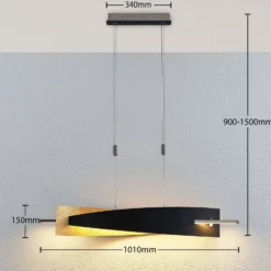 Lucande LED-Hängeleuchte Marija, 101 cm, schwarz, dimmbar