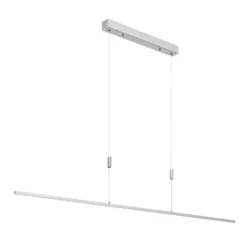 Lucande LED-Pendellampe Arnik, 180 cm, nickelfarben, dimmbar