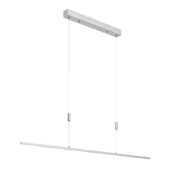 Lucande LED-Pendellampe Arnik, 140 cm, nickelfarben, dimmbar