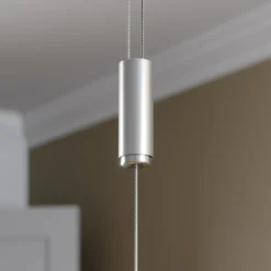Lucande LED-Pendellampe Arnik, 140 cm, nickelfarben, dimmbar