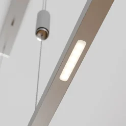 Lucande LED-Pendellampe Arnik, 140 cm, nickelfarben, dimmbar