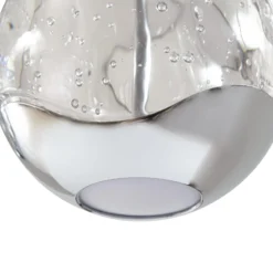 Lucande LED-Pendellampe Hayley, 96 cm, 5-flg., chrom, Glas
