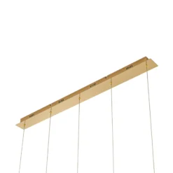 Lucande LED-Pendellampe Hayley, 96 cm, 5-flg., gold, Glas
