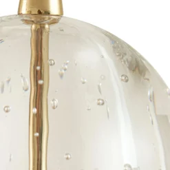 Lucande LED-Pendellampe Hayley, 96 cm, 5-flg., gold, Glas