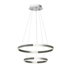Lucande LED-Pendellampe Lyani, 60 cm, 2-flg., chrom, dimmbar