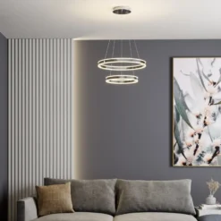 Lucande LED-Pendellampe Lyani, 60 cm, 2-flg., chrom, dimmbar