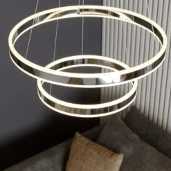Lucande LED-Pendellampe Lyani, 60 cm, 2-flg., chrom, dimmbar