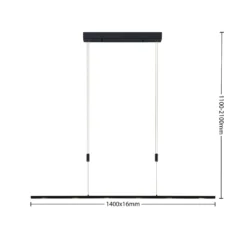 Lucande LED-Pendellampe Stakato, 140 cm, 6-flg., dimmbar