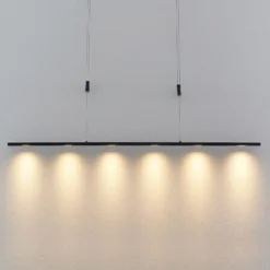Lucande LED-Pendellampe Stakato, 140 cm, 6-flg., dimmbar