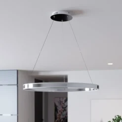 Lucande LED-Pendelleuchte Lyani, 80 cm, chrom, dimmbar