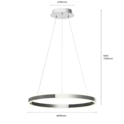 Lucande LED-Pendelleuchte Lyani, Ø 60 cm, chrom, dimmbar