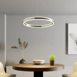 Lucande LED-Pendelleuchte Lyani, Ø 60 cm, chrom, dimmbar