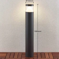 Lucande LED-Pollerlampe Darja, anthrazit, Metall, 100cm,IP54