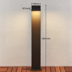 Lucande LED-Pollerleuchte Silvan, 100 cm, anthrazit, Metall