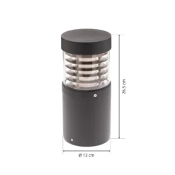 Lucande LED-Sockellampe Lucius, 27cm, anthrazit, IP54