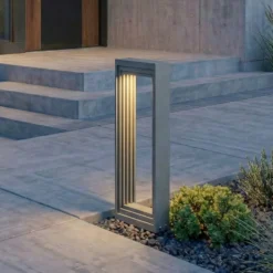 Lucande LED-Sockelleuchte Ashkan, Höhe 40cm, anthrazit, IP65