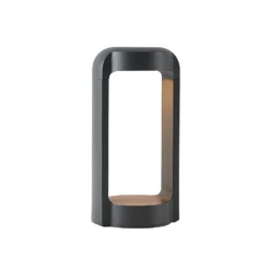 Lucande LED-Sockelleuchte Habsa, 30 cm, anthrazit, Metall