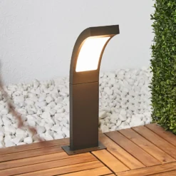 Lucande LED-Sockelleuchte Juvia, 40 cm, anthrazit, IP54
