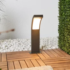 Lucande LED-Sockelleuchte Juvia, 40 cm, anthrazit, IP54