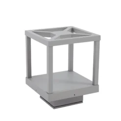 Lucande LED-Sockelleuchte Lealan, grau, Metall, 23 cm, IP54