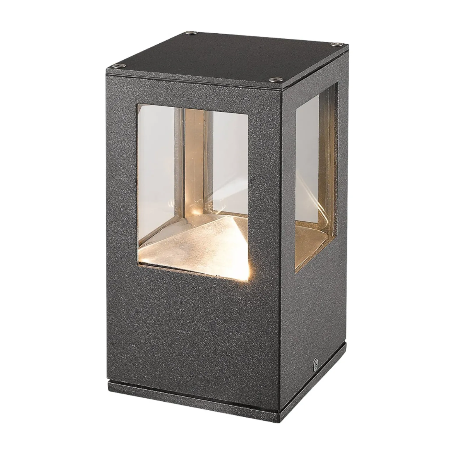 Lucande LED-Sockelleuchte Nicola, 20 cm, anthrazit, IP54