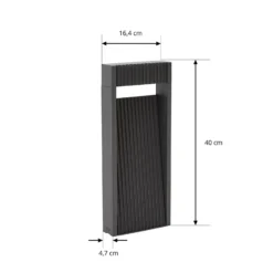 Lucande LED-Sockelleuchte Tavion, 40 cm, anthrazit, IP65