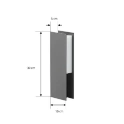 Lucande LED-Sockelleuchte Teerk, Höhe 30 cm, anthrazit, IP65