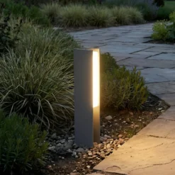 Lucande LED-Sockelleuchte Teerk, Höhe 30 cm, anthrazit, IP65