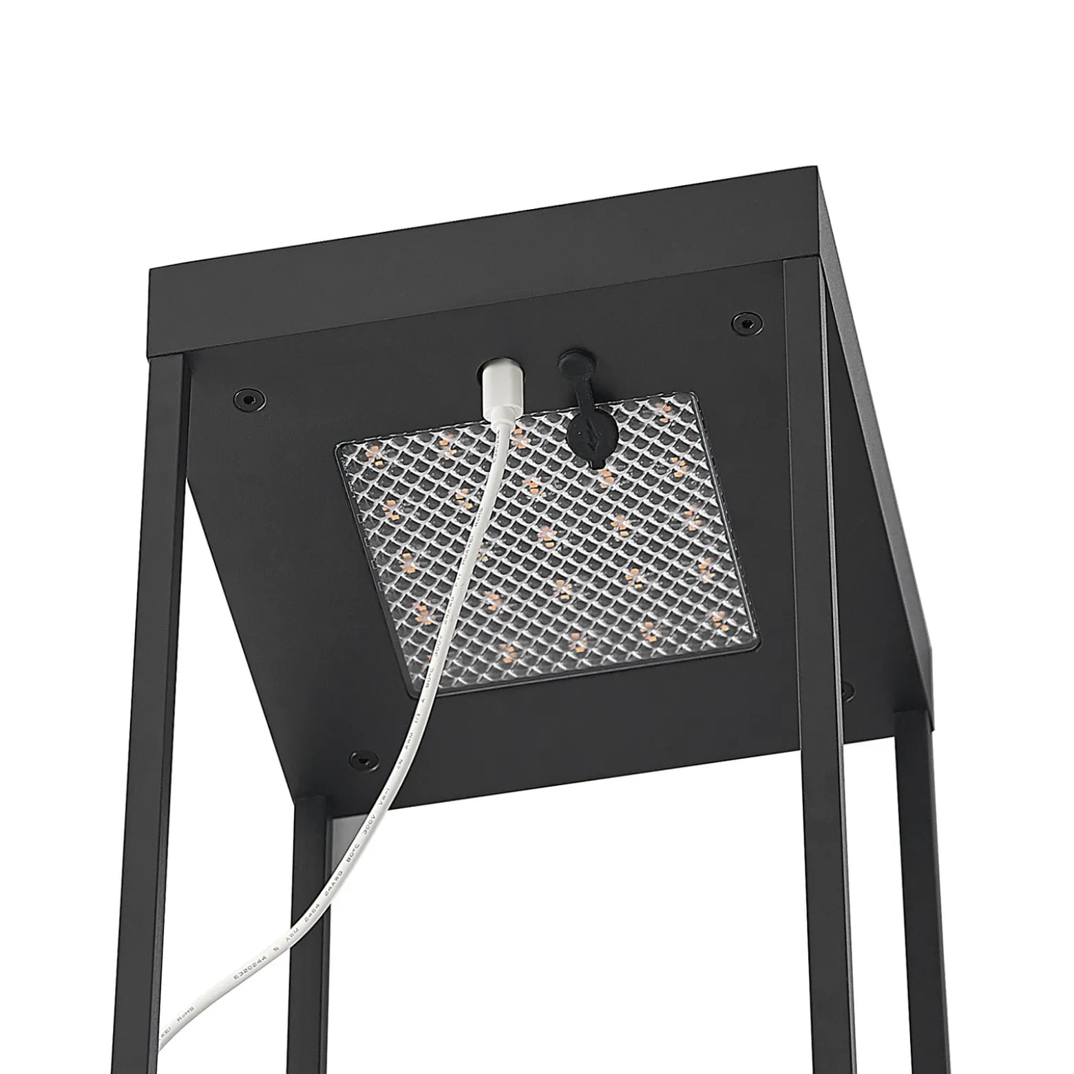 Lucande LED-Solarleuchte Lynzy, 58cm, schwarz, Metall, IP65