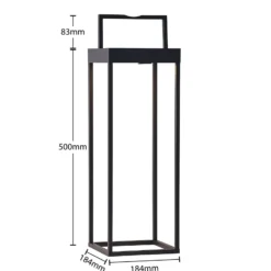 Lucande LED-Solarleuchte Lynzy, 58cm, schwarz, Metall, IP65
