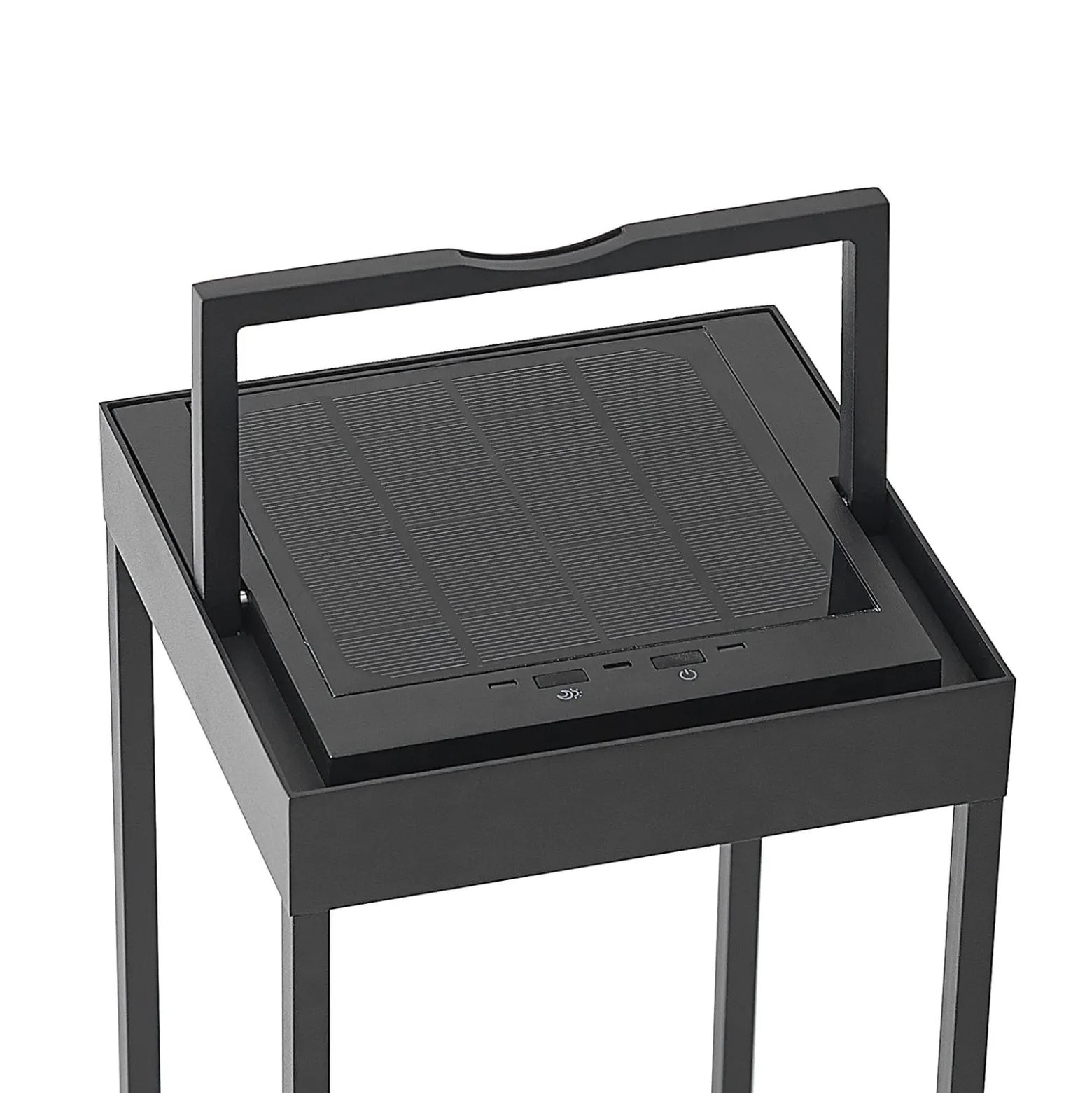 Lucande LED-Solarleuchte Lynzy, 58cm, schwarz, Metall, IP65