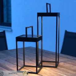 Lucande LED-Solarleuchte Lynzy, 58cm, schwarz, Metall, IP65