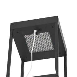 Lucande LED-Solarleuchte Lynzy, 38cm, schwarz, Metall, IP65