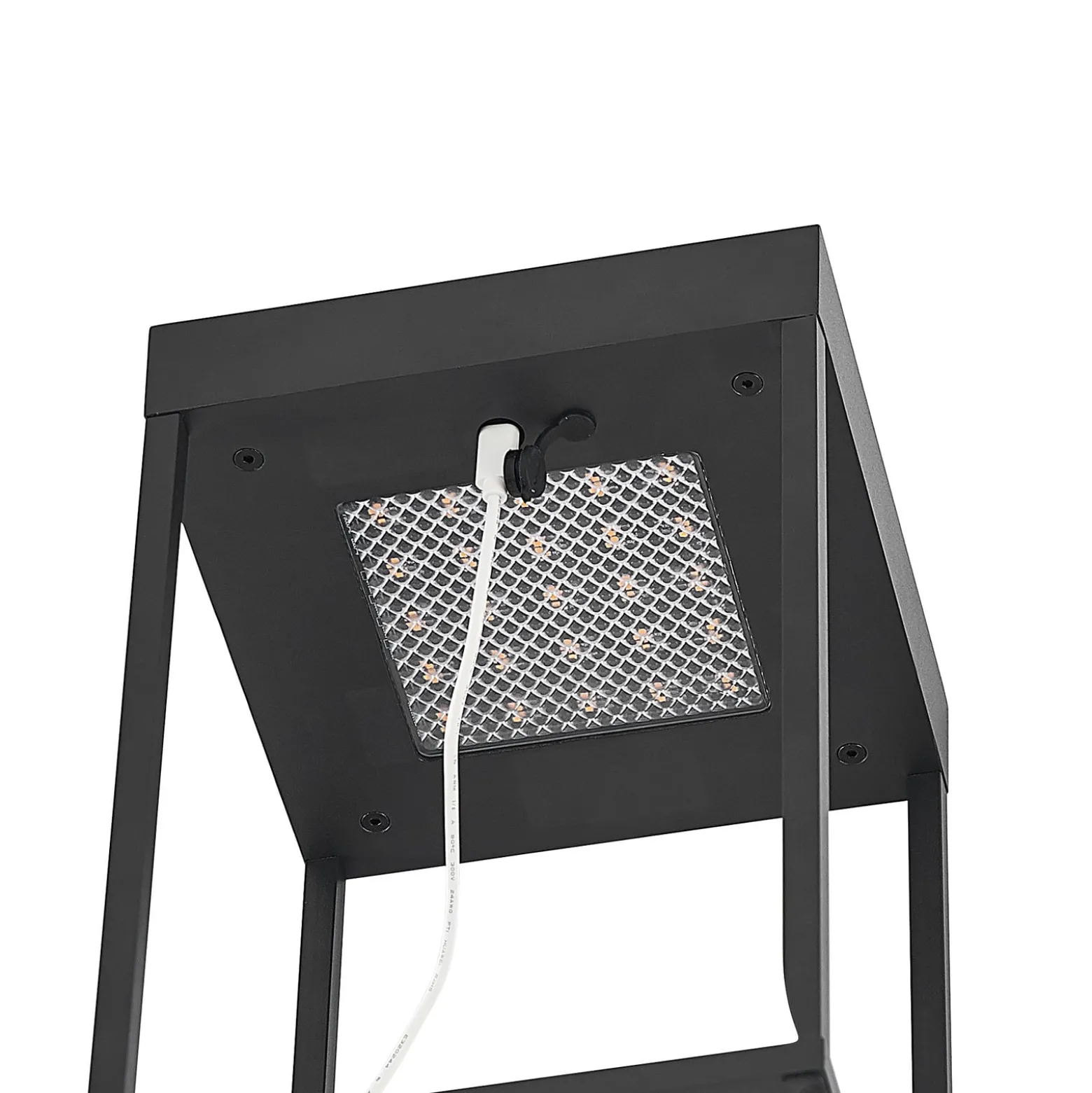 Lucande LED-Solarleuchte Lynzy, 38cm, schwarz, Metall, IP65